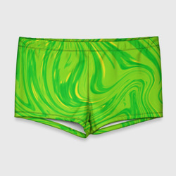 Мужские купальные плавки 3D Насыщенный зеленый абстракция