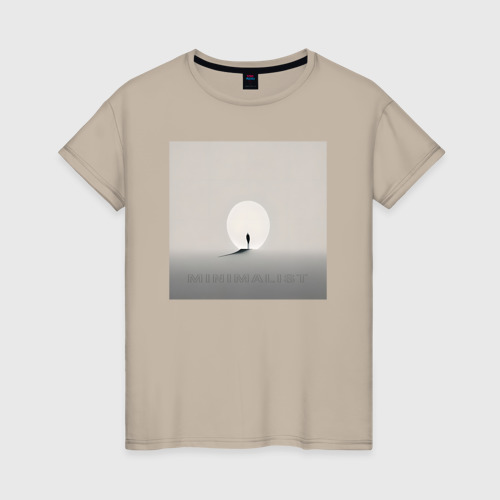Женская футболка хлопок с принтом Минимализм - нейросеть, вид спереди #2