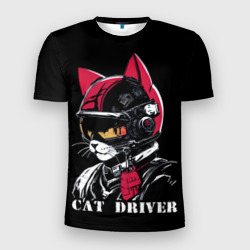 Мужская футболка 3D Slim Cat driver