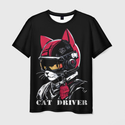 Мужская футболка 3D Cat driver