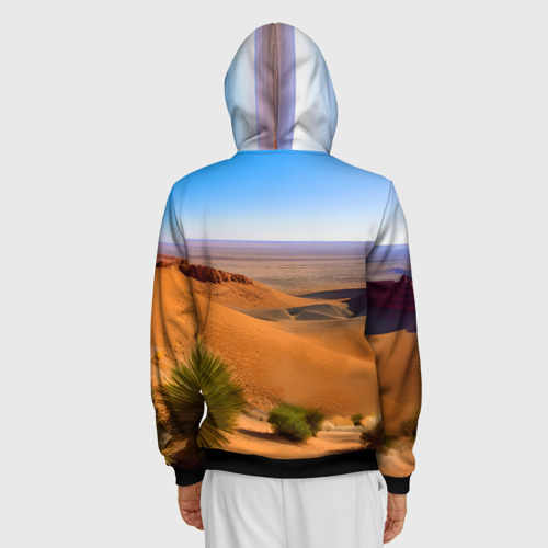 Мужская толстовка 3D на молнии с принтом Каньон в пустыне, вид сзади #2
