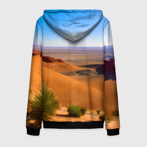 Мужская толстовка 3D на молнии с принтом Каньон в пустыне, вид сзади #1
