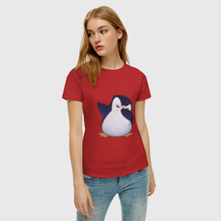 Женская футболка хлопок Пингвин в танце - фото 2
