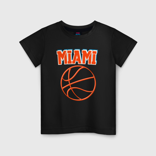 Детская футболка хлопок Miami ball, цвет черный