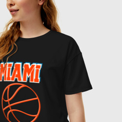 Женская футболка хлопок Oversize Miami ball - фото 2