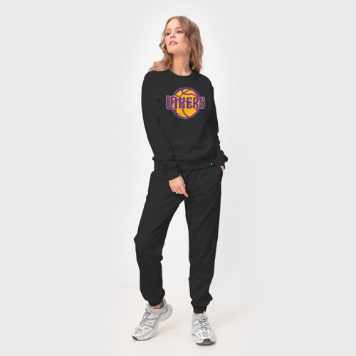 Женский костюм хлопок с принтом Lakers ball, фото на моделе #1