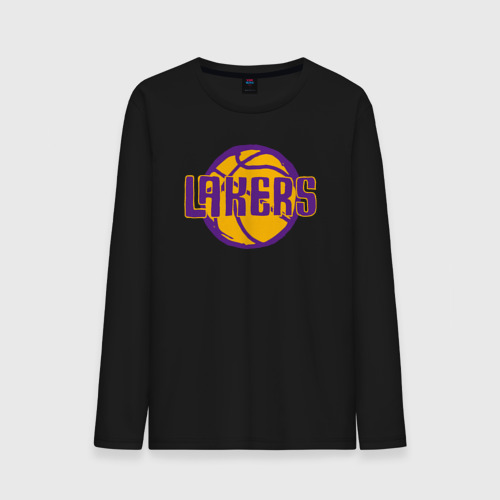 Мужской лонгслив хлопок Lakers ball, цвет черный