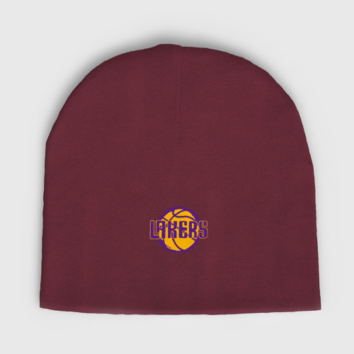 Женская шапка демисезонная Lakers ball, цвет меланж-бордовый