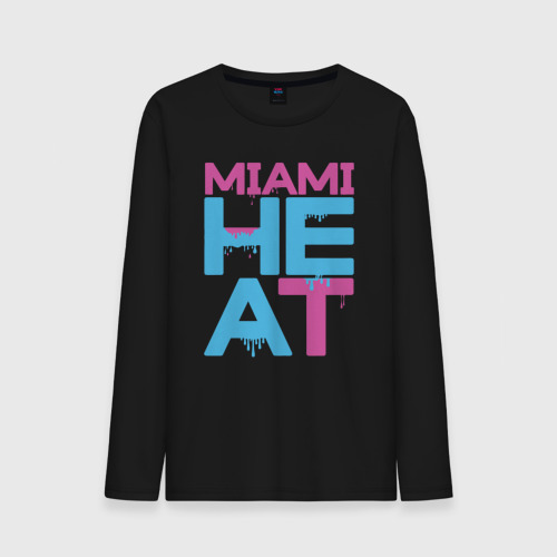 Мужской лонгслив хлопок Miami Heat style, цвет черный