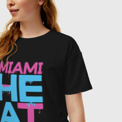 Женская футболка хлопок Oversize Miami Heat style - фото 2