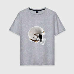 Женская футболка хлопок Oversize Шлем для регби