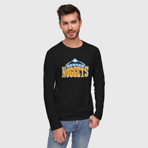 Мужской лонгслив хлопок Denver Nuggets, цвет черный - фото 3