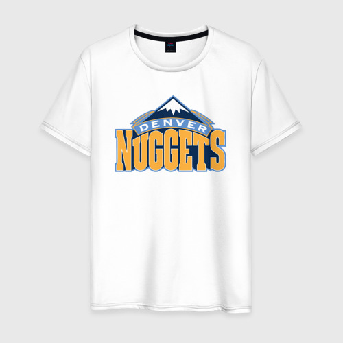 Мужская футболка из хлопка с принтом Denver Nuggets, вид спереди №1