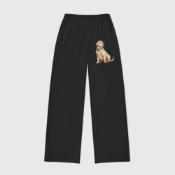 Женские брюки oversize без начеса хлопок Лабрадор с бантиком, палевый