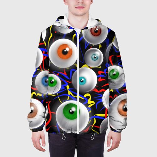 Мужская куртка 3D Глазы, цвет 3D печать - фото 4