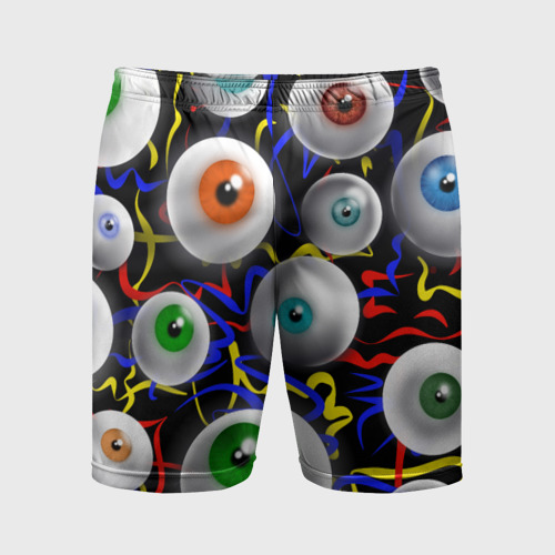 Мужские шорты спортивные Глазы, цвет 3D печать