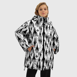 Женская зимняя куртка Oversize Чернильные пришельцы - фото 2