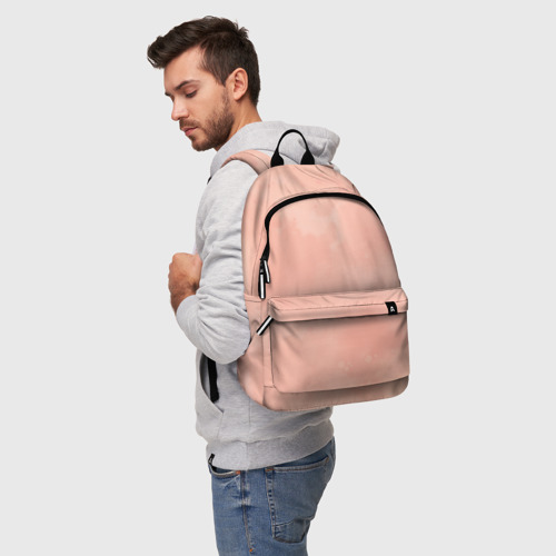 Рюкзак 3D с принтом Акварельный розовый фон, фото на моделе #1