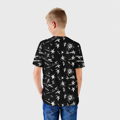 Детская футболка 3D с принтом Звездный принт, вид сзади #2