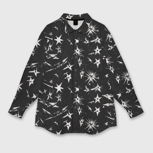 Мужская рубашка oversize 3D с принтом Звездный принт, вид спереди #2