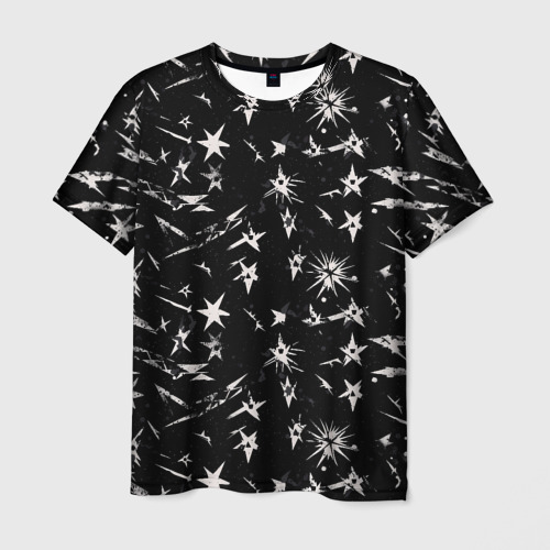 Мужская футболка 3D с принтом Звездный принт, вид спереди #2
