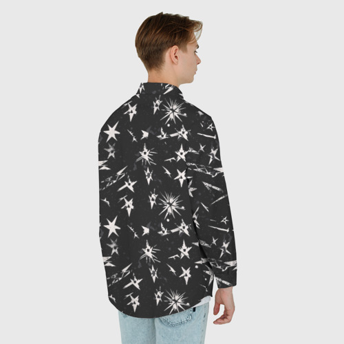 Мужская рубашка oversize 3D с принтом Звездный принт, вид сзади #2