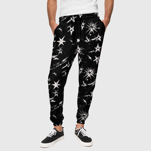 Мужские брюки 3D с принтом Звездный принт, вид сбоку #3