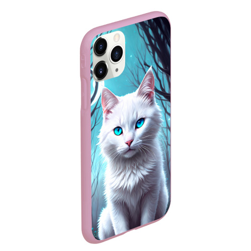 Чехол для iPhone 11 Pro Max матовый с принтом Фэнтези кот белый, вид сбоку #3