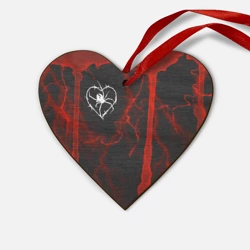 Деревянная игрушка Сердце Гранж, разводы и паук