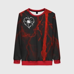 Женский свитшот 3D Гранж, разводы и паук