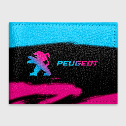 Обложка для студенческого билета Peugeot - neon gradient: надпись и символ