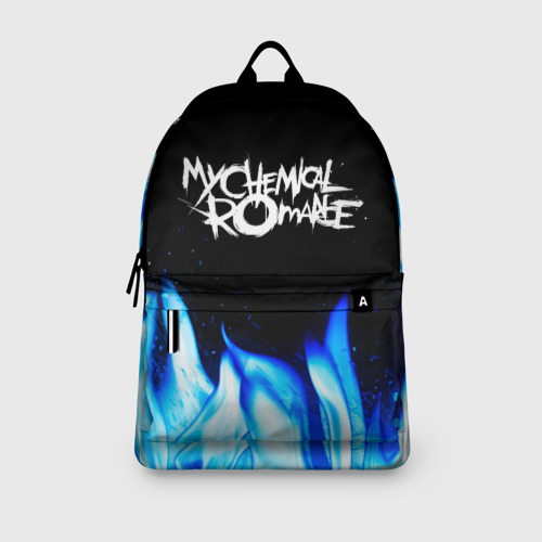 Рюкзак 3D с принтом My Chemical Romance blue fire, вид сбоку #3