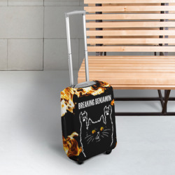 Чехол для чемодана 3D Breaking Benjamin рок кот и огонь - фото 2
