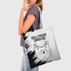 Шоппер 3D Hollywood Undead рок кот на светлом фоне - фото 2