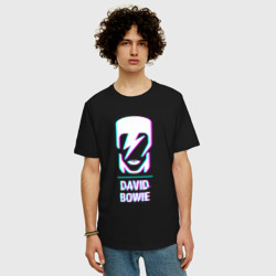 Мужская футболка хлопок Oversize David Bowie glitch rock - фото 2