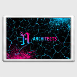 Architects - neon gradient: надпись и символ – Магнит 45*70 с принтом купить