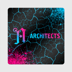 Магнит виниловый Квадрат Architects - neon gradient: надпись и символ