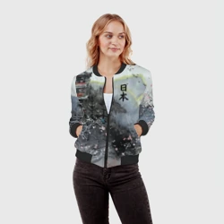 Женский бомбер 3D Japan - landscape - pagoda - фото 2