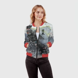 Женский бомбер 3D Japan - landscape - pagoda - фото 2