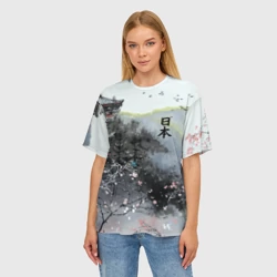 Женская футболка oversize 3D Japan - landscape - pagoda - фото 2