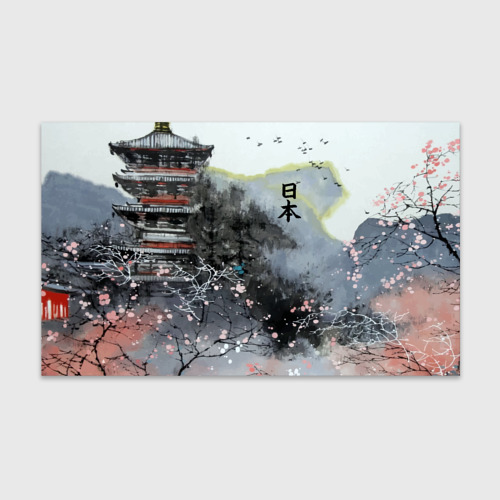 Бумага для упаковки 3D Japan - landscape - pagoda