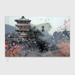 Флаг 3D Japan - landscape - pagoda