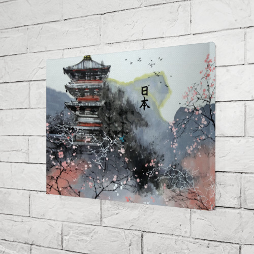 Холст прямоугольный Japan - landscape - pagoda, цвет 3D печать - фото 3