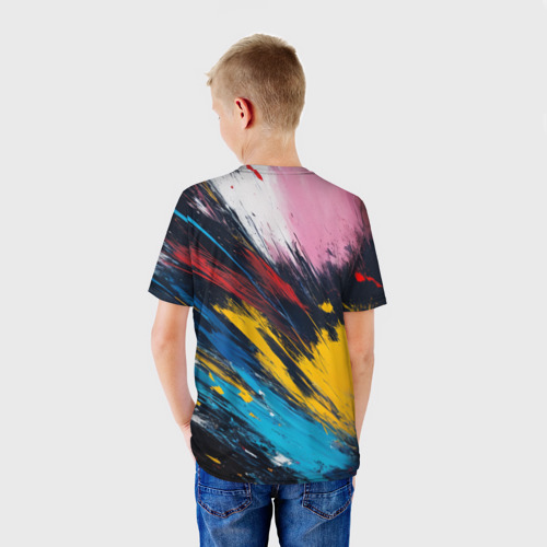 Детская футболка 3D Разлив акварели, цвет 3D печать - фото 4
