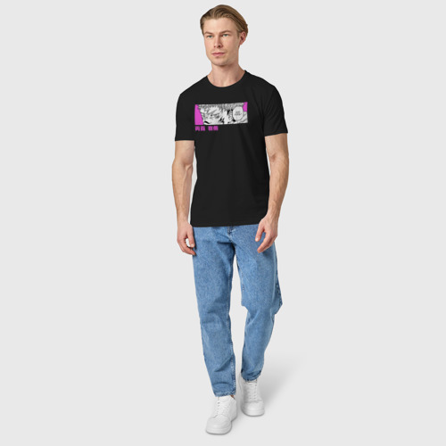 Мужская футболка хлопок с принтом Взгляд Сукуны, вид сбоку #3