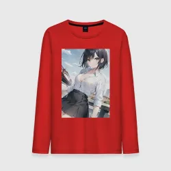 Мужской лонгслив хлопок Anime girl in town