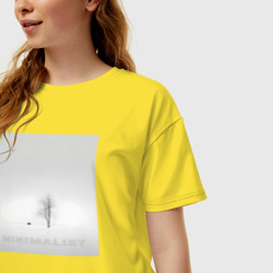 Женская футболка хлопок Oversize Зима - минимализм - нейросеть - фото 2