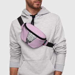 Поясная сумка 3D Костюм Барби: черный горох с полосатым бантом - фото 2
