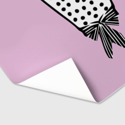 Бумага для упаковки 3D Костюм Барби: черный горох с полосатым бантом - фото 2