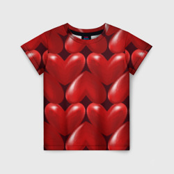 Детская футболка 3D Red hearts